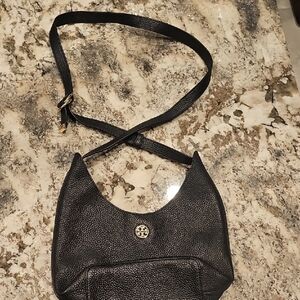 Tory Burch Black Pebbled Shoulder Bag